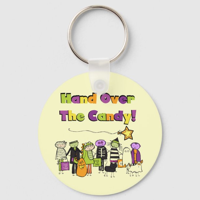 Hand Over the Candy Halloween Tshirts and Gifts Key Ring (Front)