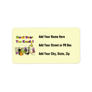 Hand Over the Candy Halloween Tshirts and Gifts Label