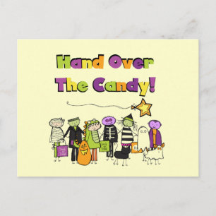 Hand Over the Candy Halloween Tshirts and Gifts Postcard