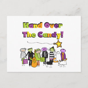 Hand Over the Candy Halloween Tshirts and Gifts Postcard