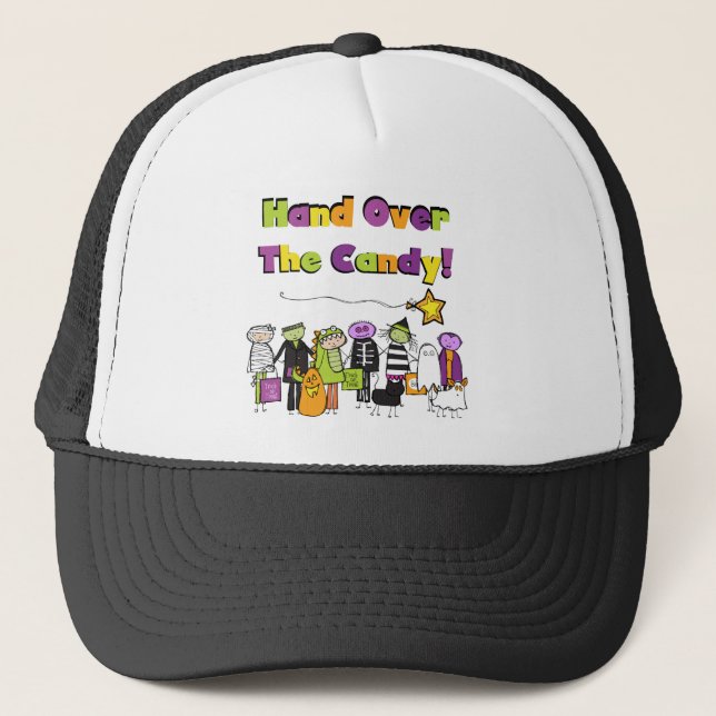Hand Over the Candy Halloween Tshirts and Gifts Trucker Hat (Front)