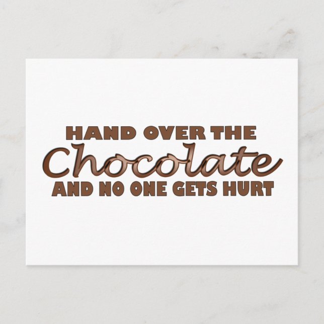 Hand Over The Chocolate Postcard (Front)