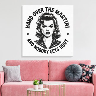 Hand Over the Martini – Retro Canvas Wall Art
