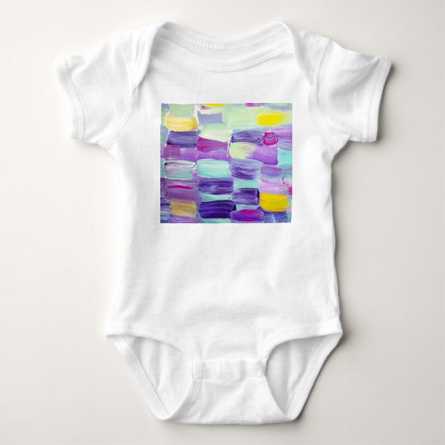 Hand Painted Abstract Art Background Baby Bodysuit (Front)