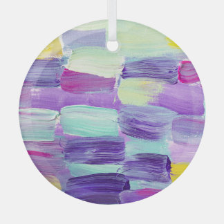 Hand Painted Abstract Art Background Glass Tree Decoration