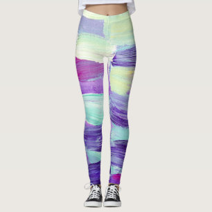 Hand Painted Abstract Art Background Leggings