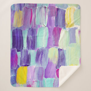 Hand Painted Abstract Art Background Sherpa Blanket