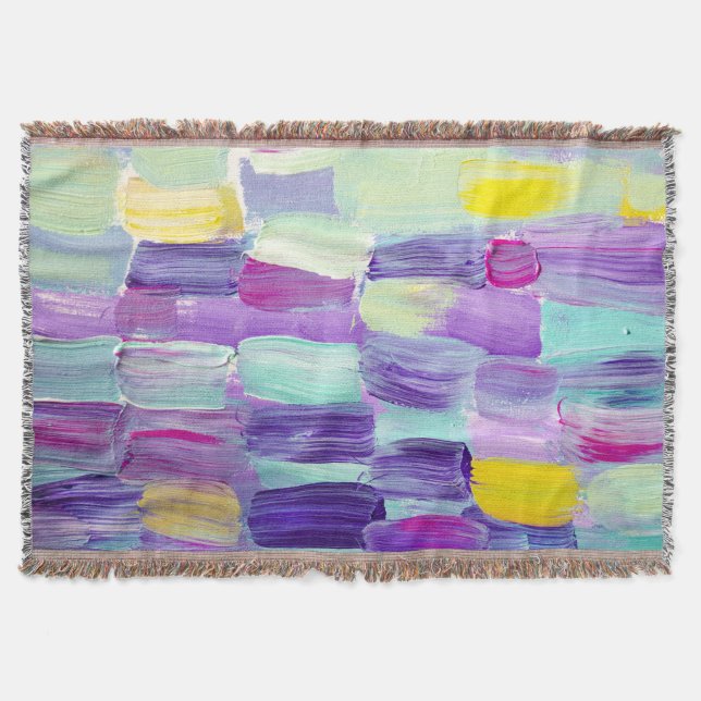 Hand Painted Abstract Art Background Throw Blanket (Front)