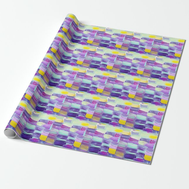 Hand Painted Abstract Art Background Wrapping Paper (Unrolled)