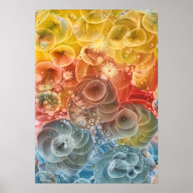 Hand Painted Abstract Energy Colour Burst Art Poster (Front)