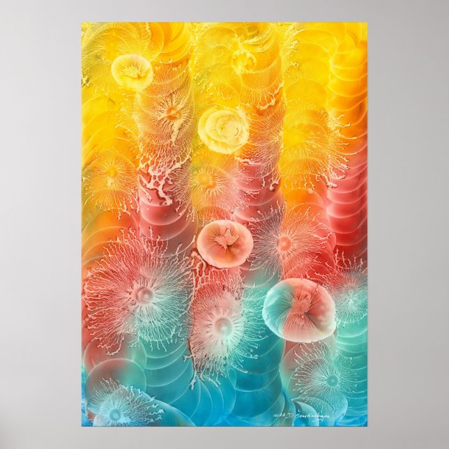 Hand Painted Abstract Energy Colourful Light Art Poster (Front)