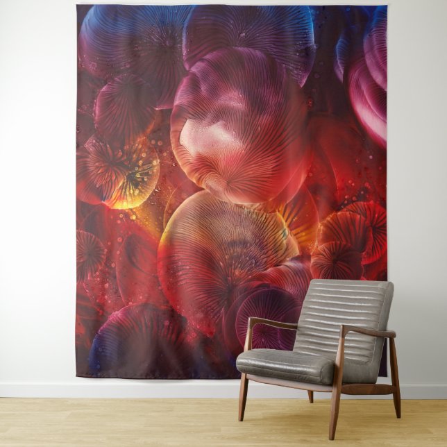 Hand Painted Abstract Fantasy Painting Tapestry (In Situ)