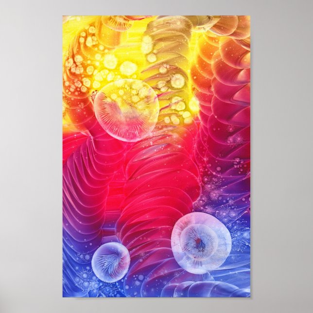 Hand Painted Abstract Sunshine Glow Artwork Poster (Front)