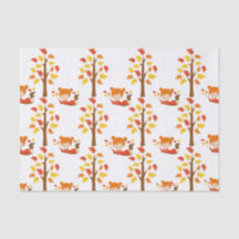 Hand Painted Autumn Adorable Girl Tissue Paper