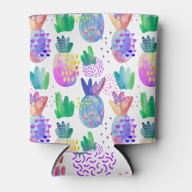 Hand-painted autumn flowers, seamless pattern. can cooler (Front)