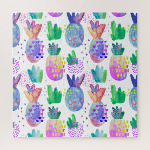 Hand-painted autumn flowers, seamless pattern. jigsaw puzzle