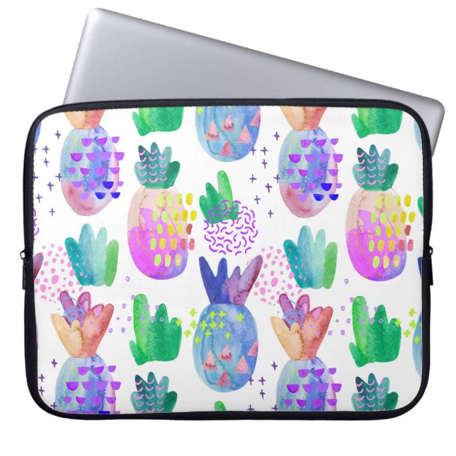 Hand-painted autumn flowers, seamless pattern. laptop sleeve (Front)