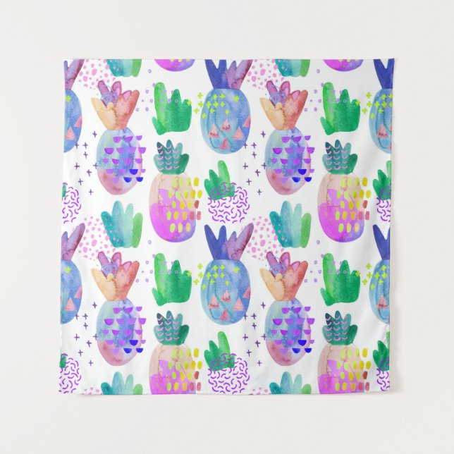 Hand-painted autumn flowers, seamless pattern. tapestry (Front)