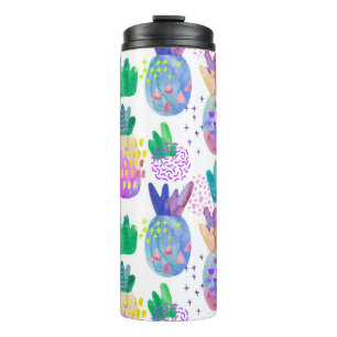 Hand-painted autumn flowers, seamless pattern. thermal tumbler