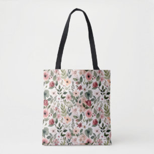 Hand-Painted Blossoms in Modern Watercolor Eleganc Tote Bag