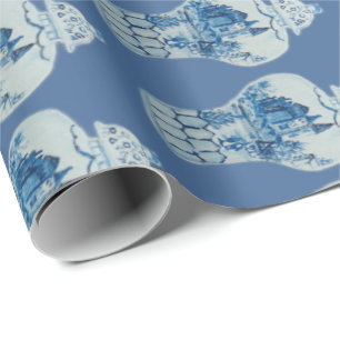 Hand Painted Blue and White Ginger Jar Wrapping Paper