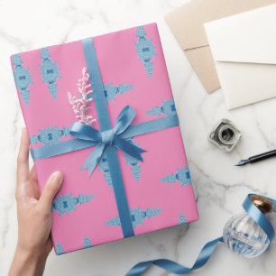Hand Painted Blue Ginger Jar Wrapping Paper