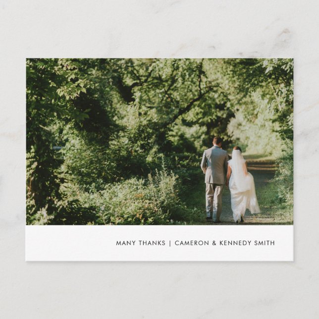 Hand Painted Blue Marble Thank You Postcard (Front)