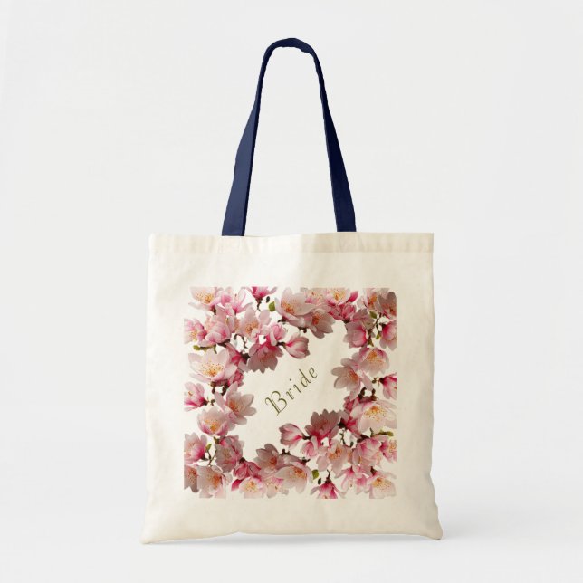 Hand painted botanical floral tote bag (Front)