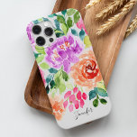 Hand Painted Bright Watercolor Floral iPhone 15 Pro Max Case<br><div class="desc">Hand Painted Bright Watercolor Floral pattern personalised design.</div>