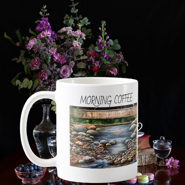 Hand Painted Brook Morning Coffee Personalise Mug (Creator Uploaded)