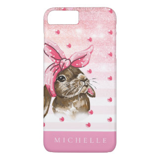 Hand painted Bunny with pink bow Case-Mate iPhone Case
