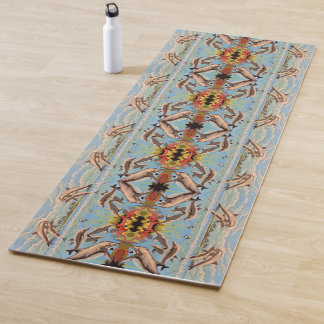 Hand Painted By Number Dolphins | Mirror Tiled | Yoga Mat