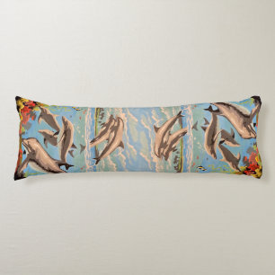 Hand Painted By Number   Playful Dolphins   Body Cushion