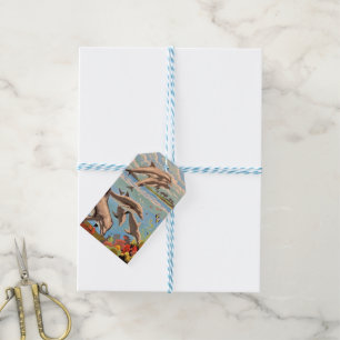 Hand Painted By Number Playful Dolphins Gift Tags
