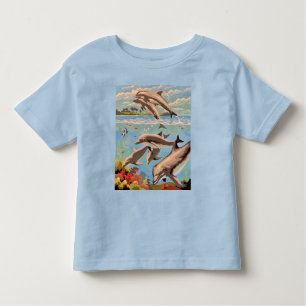 Hand Painted By Number   Playful Dolphins   Toddler T-Shirt