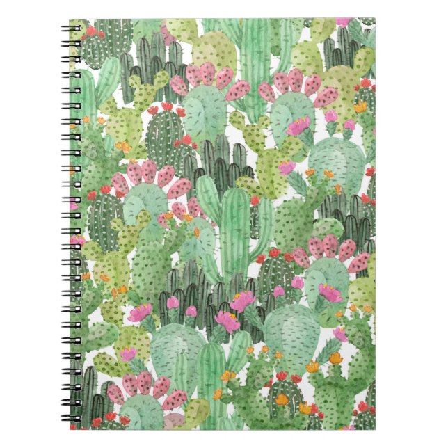 Hand Painted Cactus: Desert Green Notebook (Front)