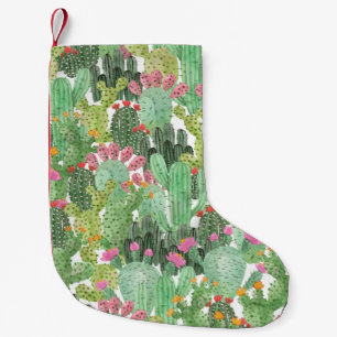 Hand Painted Cactus: Desert Green Small Christmas Stocking