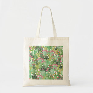Hand Painted Cactus: Desert Green Tote Bag