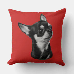 Hand painted chihuahua portrait cushion