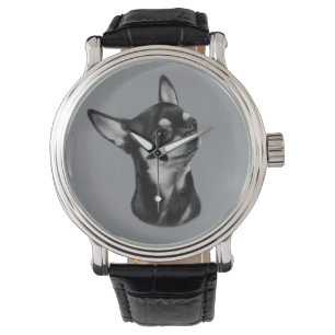 Hand Painted Chihuahua Portrait - Dog Lover Gift Watch