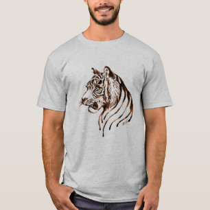 Hand Painted Chocolate Tiger Art Men's T-shirt