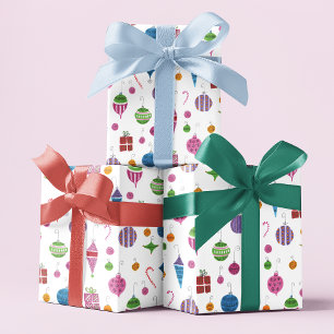 Hand-Painted Christmas Ornament Wrapping Paper