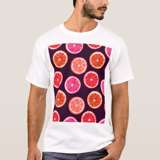 Hand Painted Citrus Dark Pattern T-Shirt