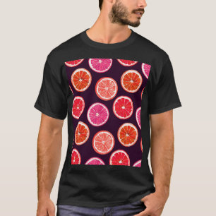Hand Painted Citrus Dark Pattern T-Shirt