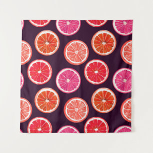 Hand Painted Citrus Dark Pattern Tapestry