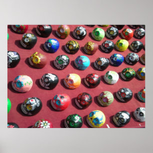 Hand-Painted Colorful Skull Poster