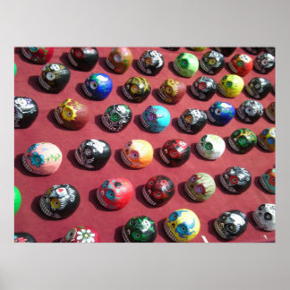 Hand-Painted Colorful Skull Poster