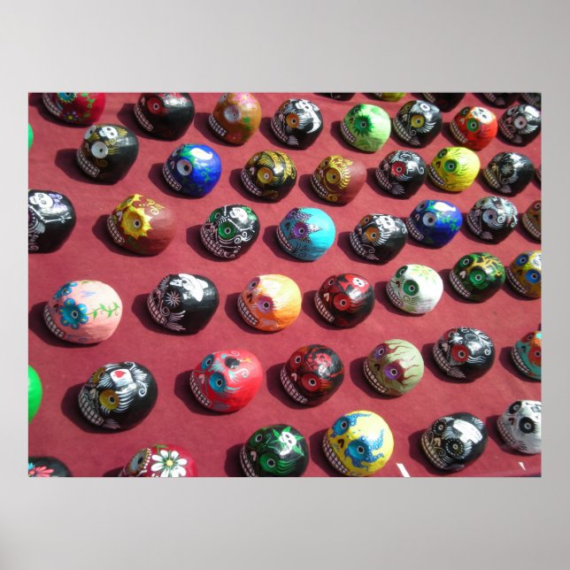 Hand-Painted Colorful Skull Poster (Front)