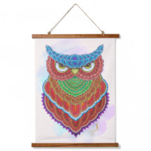 Hand-Painted Colourful Owl