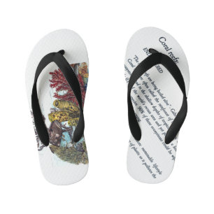 Hand Painted Coral Reef Message Kid's Jandals